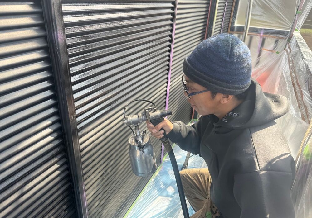 野田市　雨戸塗装