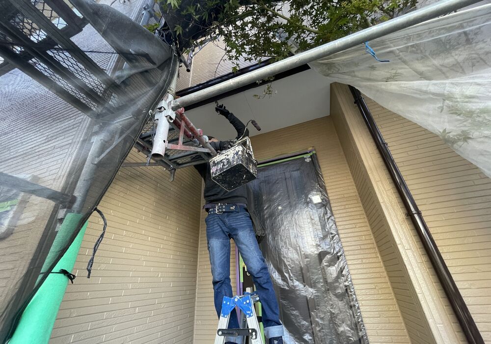 流山市鰭ヶ崎　塗装工事　作業風景