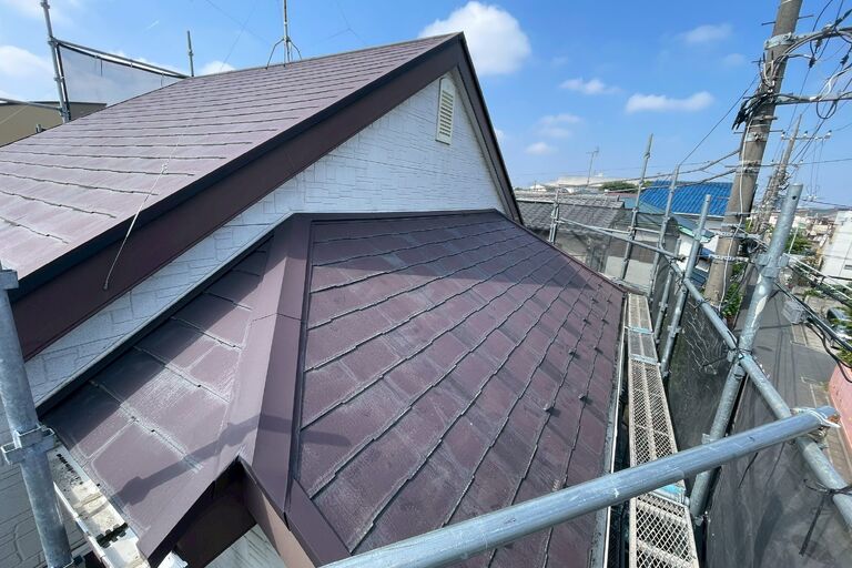 松戸市五香　屋根リフォーム　全景　施工前写真