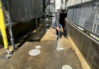 松戸市五香　外装リフォーム　駐車場土間高圧洗浄
