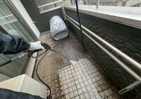 流山市西初石　外壁塗装工事　ベランダ高圧洗浄