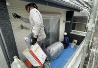 流山市西初石　外壁塗装工事　外壁塗装の様子