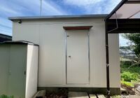 野田市　木間ヶ瀬　物置塗装&テラス屋根造作工事　物置塗装完了