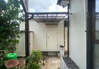野田市　木間ヶ瀬　物置塗装&テラス屋根造作工事　波板取付け完了