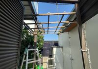 野田市　木間ヶ瀬　物置塗装&テラス屋根造作工事　屋根架台組み-3