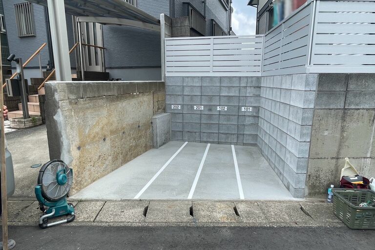 柏市旭町　アパート　駐輪場整備工事　施工後