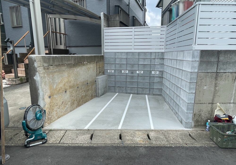柏市旭町　アパート　駐輪場整備工事　完了