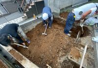 柏市旭町　アパート　駐輪場整備工事　掘削
