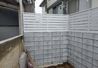 柏市旭町　アパート　駐輪場整備工事　フェンス取付け完了
