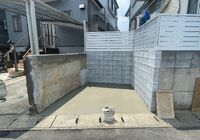 柏市旭町　アパート　駐輪場整備工事　土間打ち完了