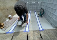 柏市旭町　アパート　駐輪場整備工事　ライン入れ
