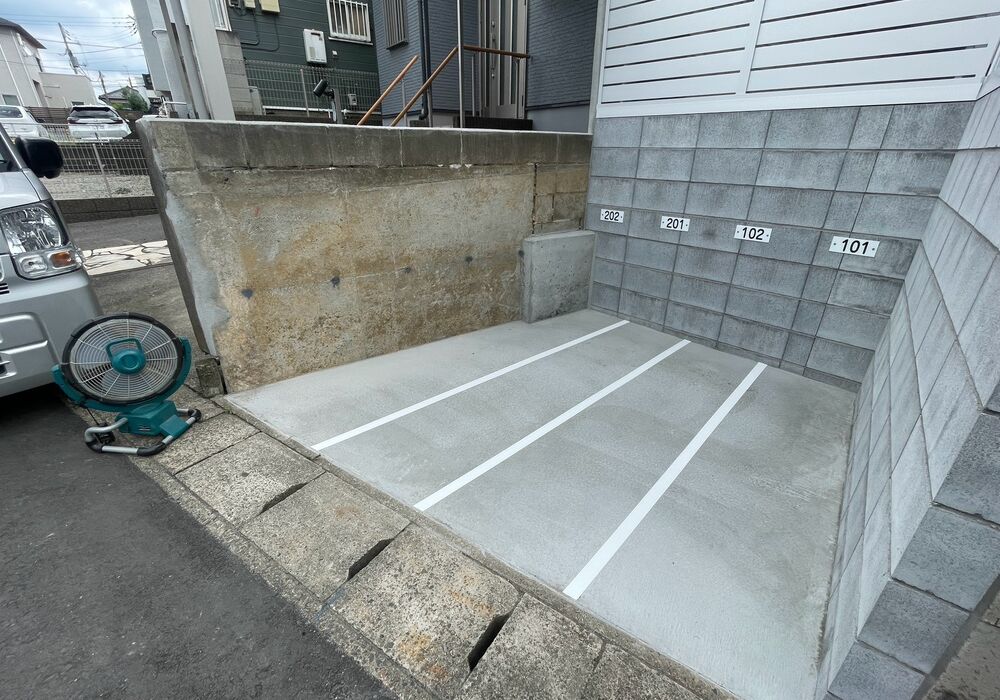 柏市旭町　アパート　駐輪場整備工事　完了-2