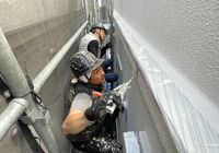 野田市山崎　戸建て住宅　外壁塗装工事　外壁塗装風景-1
