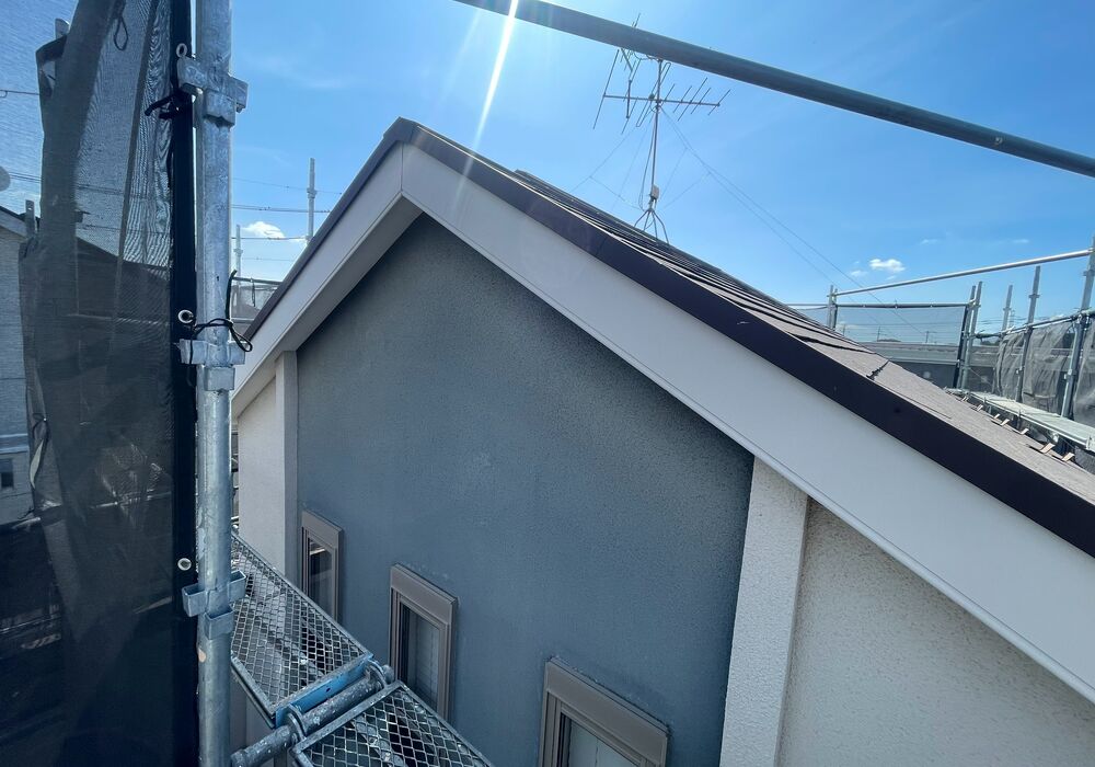 野田市山崎　戸建て住宅　外壁塗装工事　破風板塗装　施工前