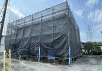 流山市東深井　アパート　外壁屋根塗装工事　足場風景
