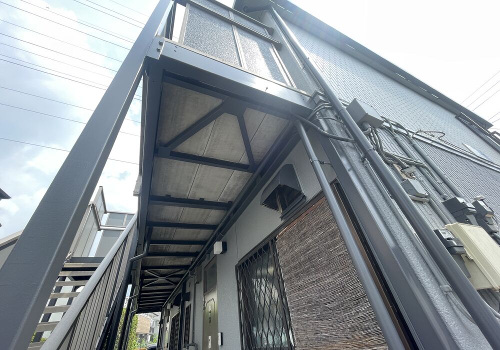 流山市東深井　アパート　外壁屋根塗装工事　鉄骨部　施工後