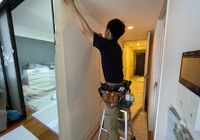 流山市おおたかの森　マンション　間仕切り壁造作工事　クロス貼り